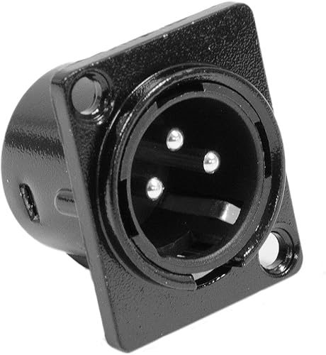 Seismic Audio SAPT214 XLR Conector de montaje en panel macho y se adapta a los agujeros del patrón de la serie D Pro Audio