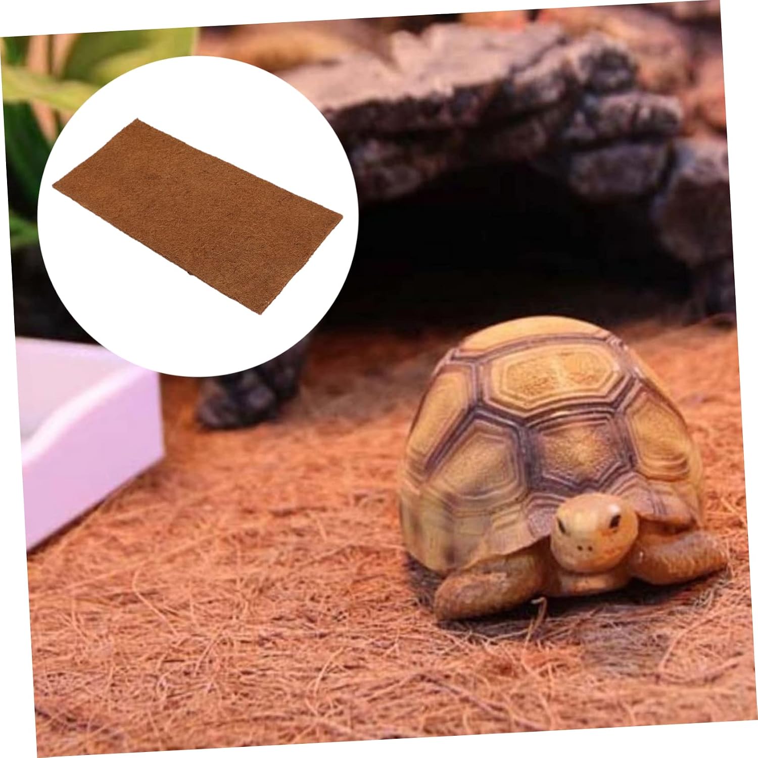 Toddmomy Thick Reptile Bedding Pad Coconut Reptile Carpet Heat Mat Terrarium Substrate Box Substrate