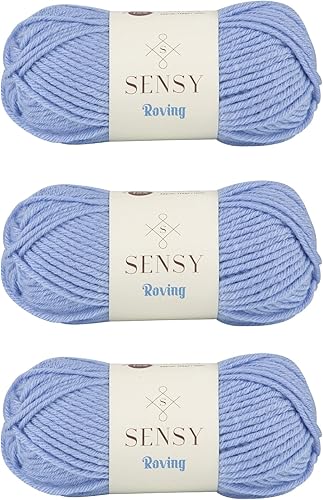 Vista 112 de 3 madejas de hilo Sensy Roving, 3.5 onzas, 132 yardas, calibre 5 voluminoso (Lily Pad)