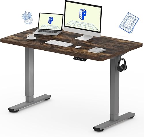 Miniatura 12 de FLEXISPOT EN1 - Escritorio eléctrico de altura ajustable de una pieza de 48 x 30 pulgadas para oficina en casa (marco plateado + parte superior