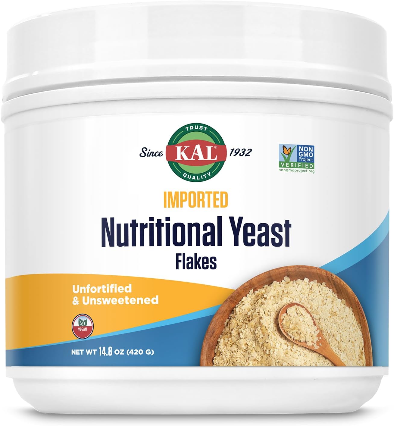 KAL Nutritional Yeast, Fine Flakes,14.8oz (420g)