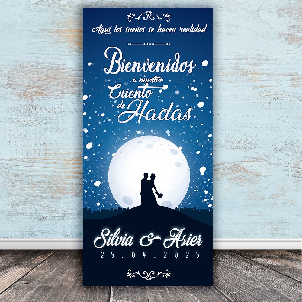 Decoración Boda | Cartel Boda Cuento de Hadas | 70cm x 150cm