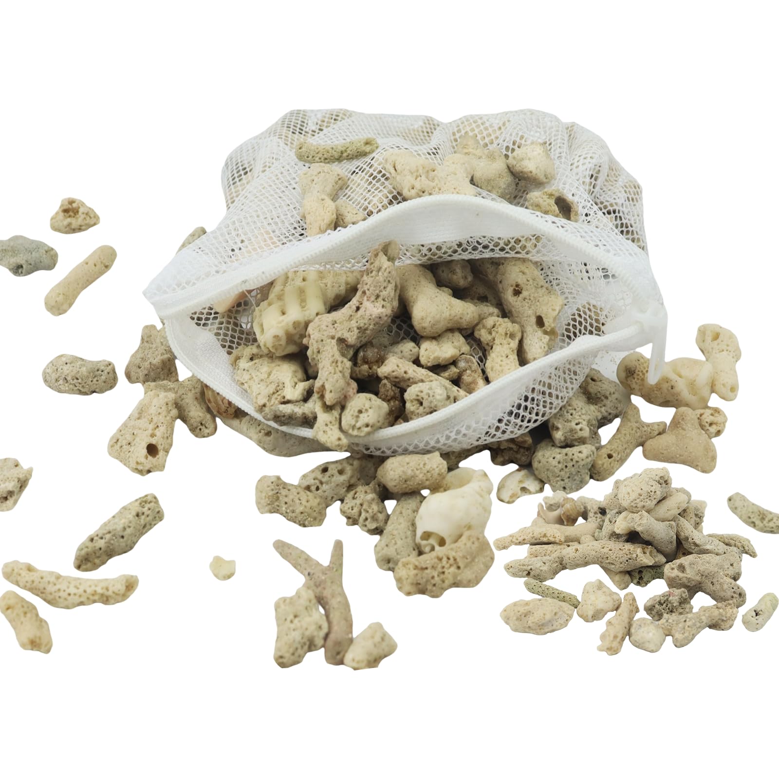 500g/1.1lb Crushed Coral for Freshwater Aquarium, Pond Filter Aquarium Filter Media to Raise ph, Reusable Aquarium Filter, Fish Tank Coral Stones-image-9