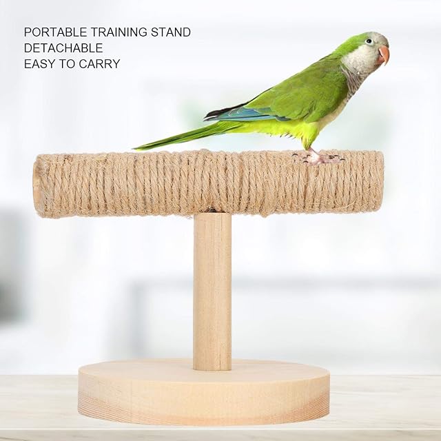 Foto 3 de 8 de SALUTUYA Soporte para Loros y Aves, Zona de Juegos Duradera, Percha de Entrenamiento para P¨¢jaros