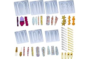 Cayway 7-Piece Versatile Hair Clip Mold Set for Resin Crafting