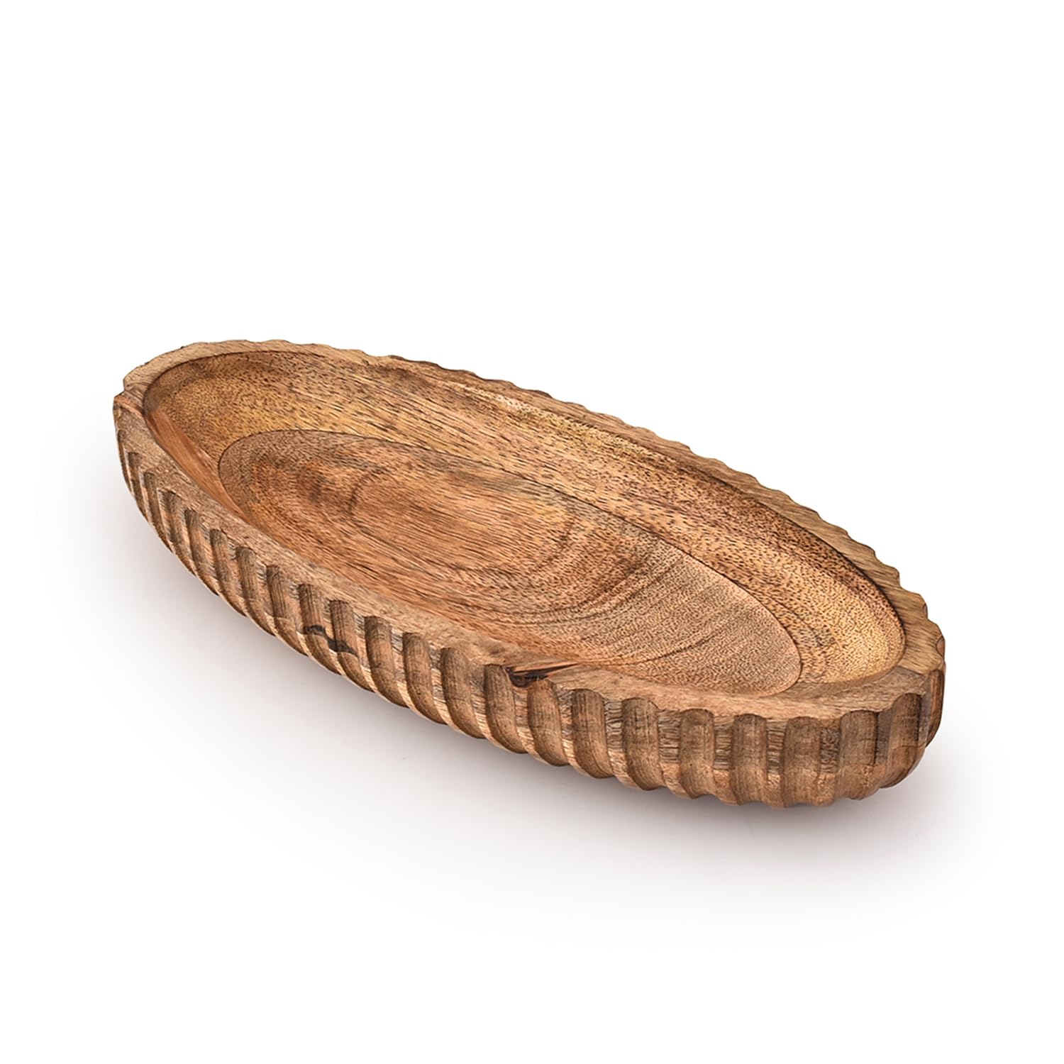 Indus Lifespace Decorative Bowls Mango Wood Home Decor Home Decorative Centerpiece Centerpiece Bowl for Table (14" x 6" x 2.25")