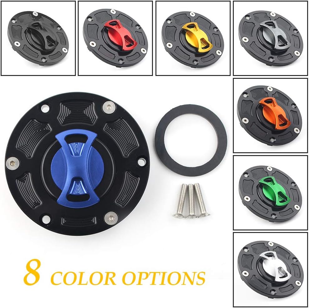 GZYF Gas Caps Motorbike Filler Cover Gas Tank Cap Protector for Kawasaki Ninja 250R EX250 2008-2012, Ninja EX300 2013-2014 Black