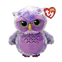 Ty Beanie Boos – Owlivia la Gufetta Viola con Occhi Verdi Grandi e Glitter, il Peluche con gli Occhi Grandi Scintillanti – 15 Cm – T37364
