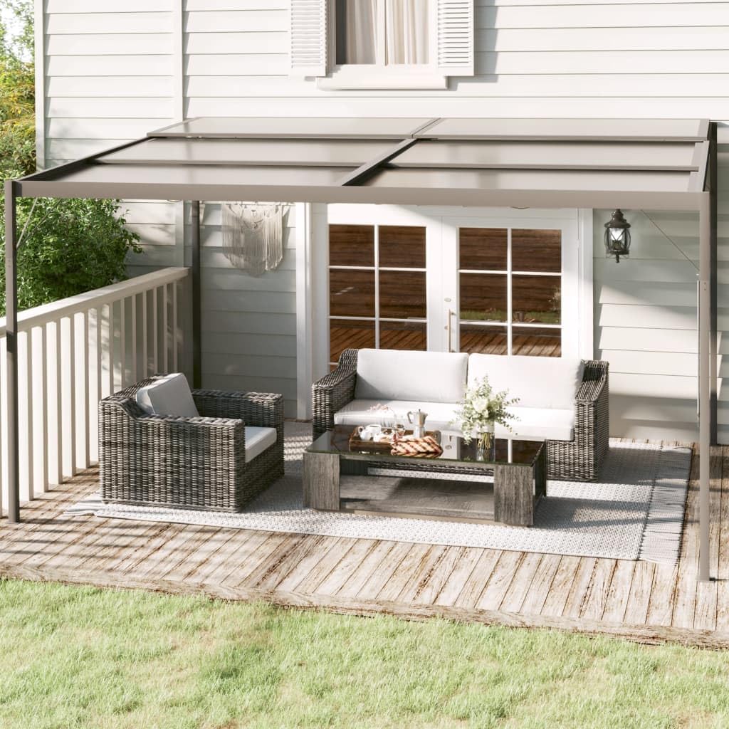 Pawilon ogrodowy, antracyt, 4 x 3 x 2,5 m, aluminium i stal, ze stabilnym dachem, na taras, balkon i imprezę w ogrodzie, idealny na grillowanie, wesele, festiwal i wydarzenie