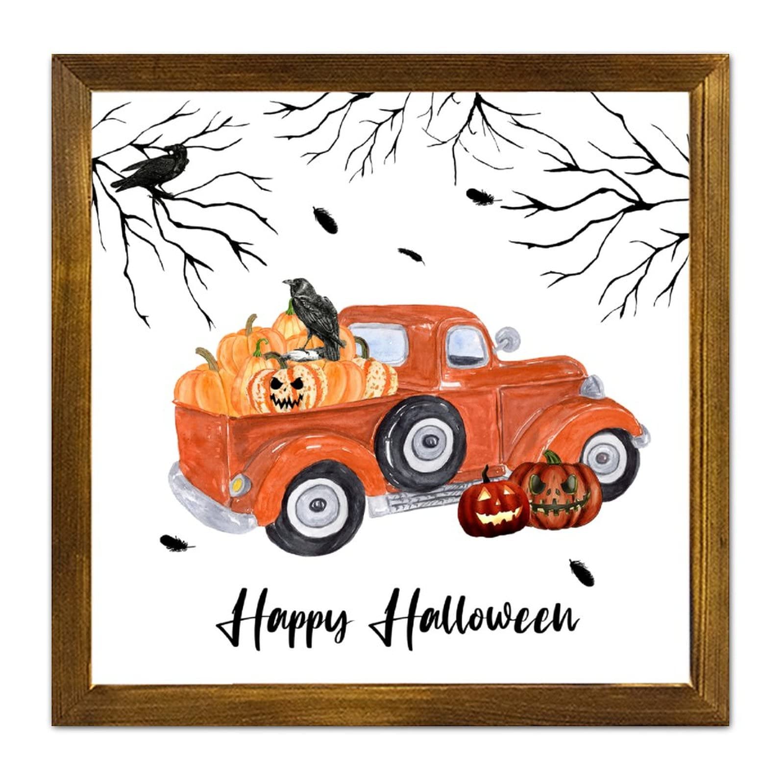 Panneau mural bois Halloween pour rompre la monotonie d'un mur blanc rustique