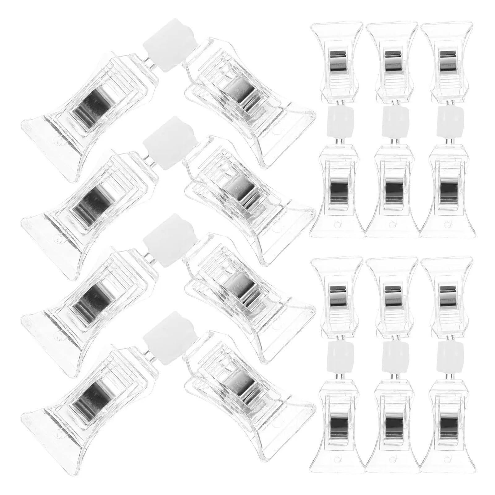 Vaeltor 30Pcs Clear Merchandise Sign Holders Price Tag Clips Swivel Sign Display Clips Retail Store Supplies Retail Store Supplies