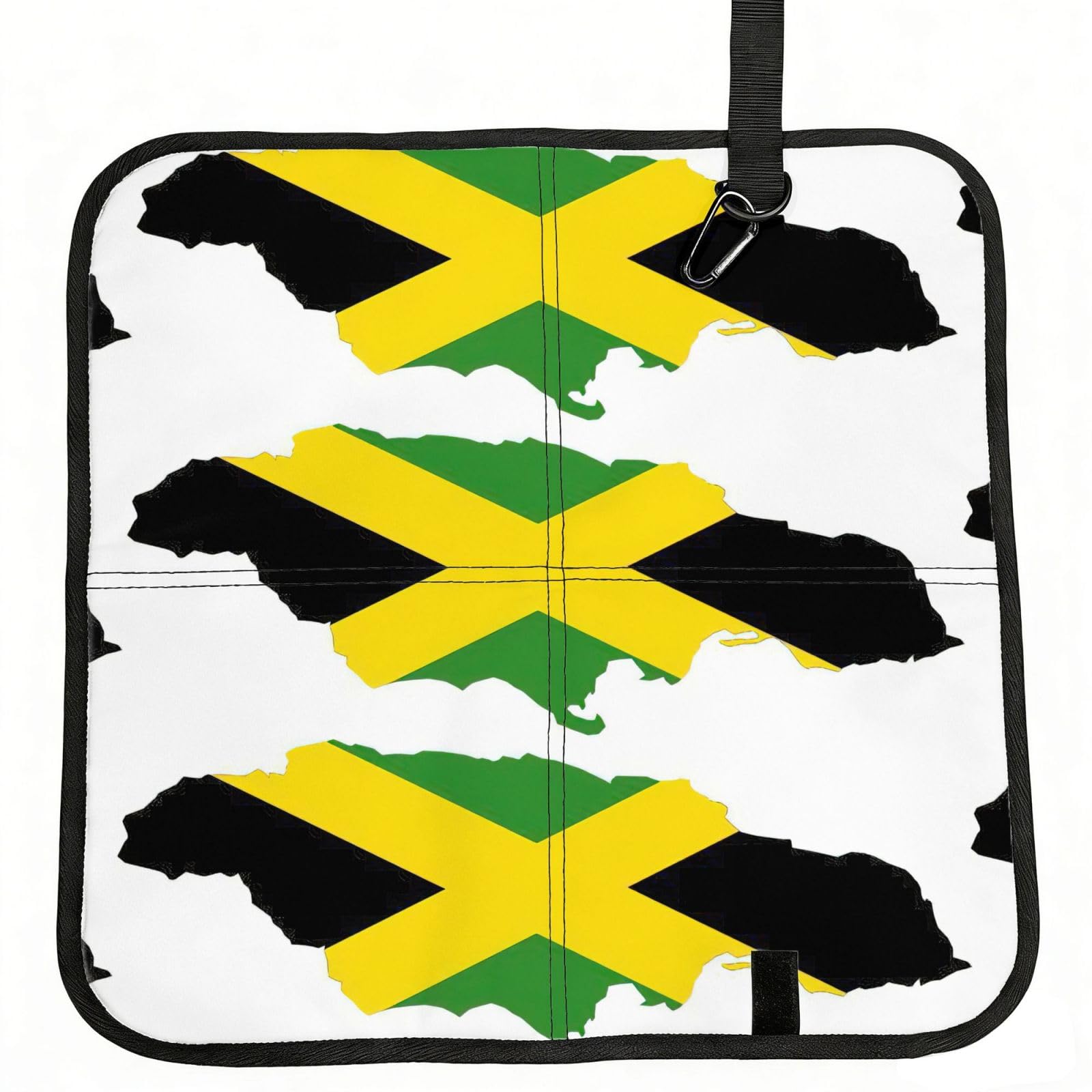 UVBDF Jamaica Flag Map Print Outdoor Sitting Cushion Folding Seat Pad Compact Portable Picnic Bench Cushion Mat