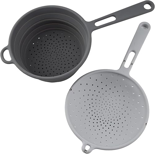 Miniatura 2 de Cambridge Silversmiths Robert Irvine Colador plegable, 2 en 1, gris