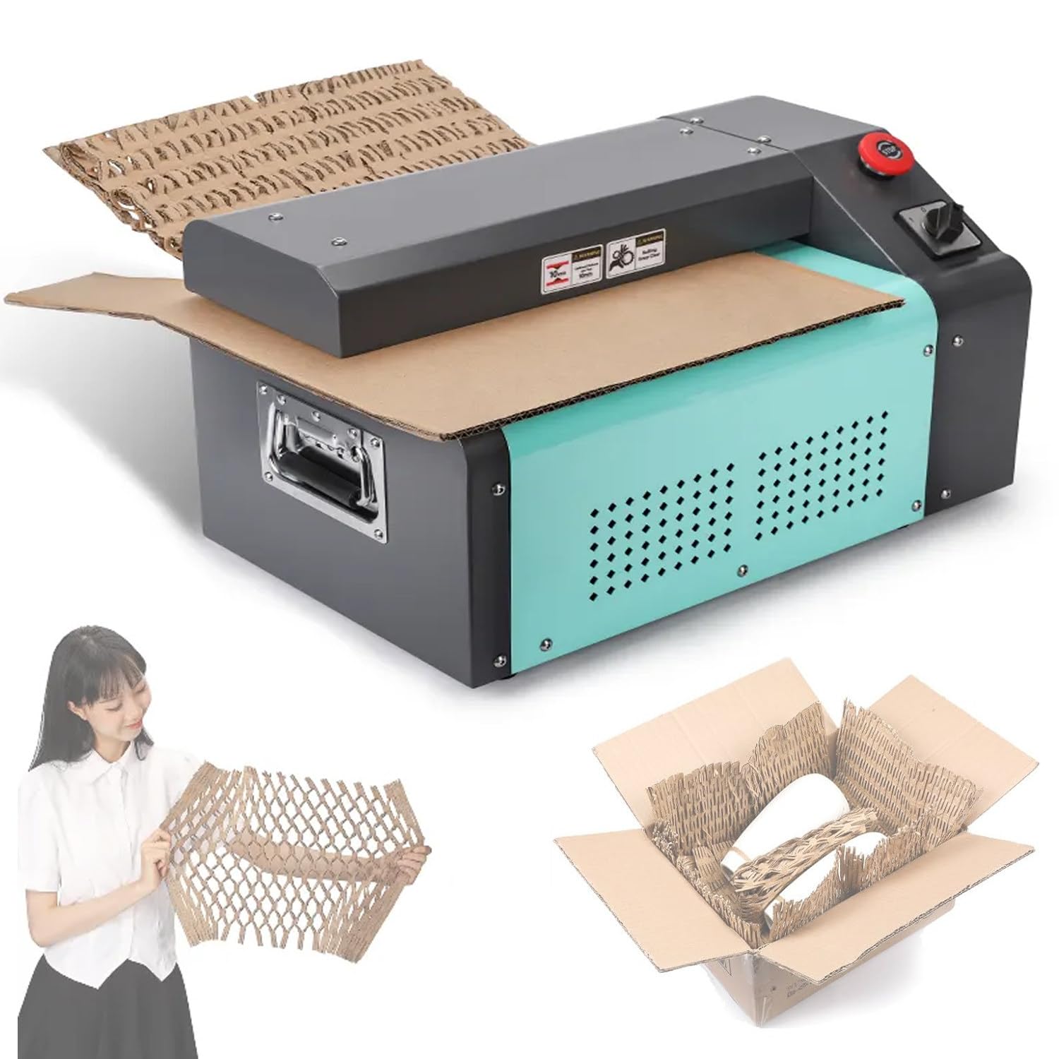 Cardboard Shredder,Carton Expansion and Cutting Machine,Cardboard Mesh Filling Shredder,Cutting Thickness,Maximum 10mm,Cutting Width 350mm,for DIY Honeycomb Cushioning Material