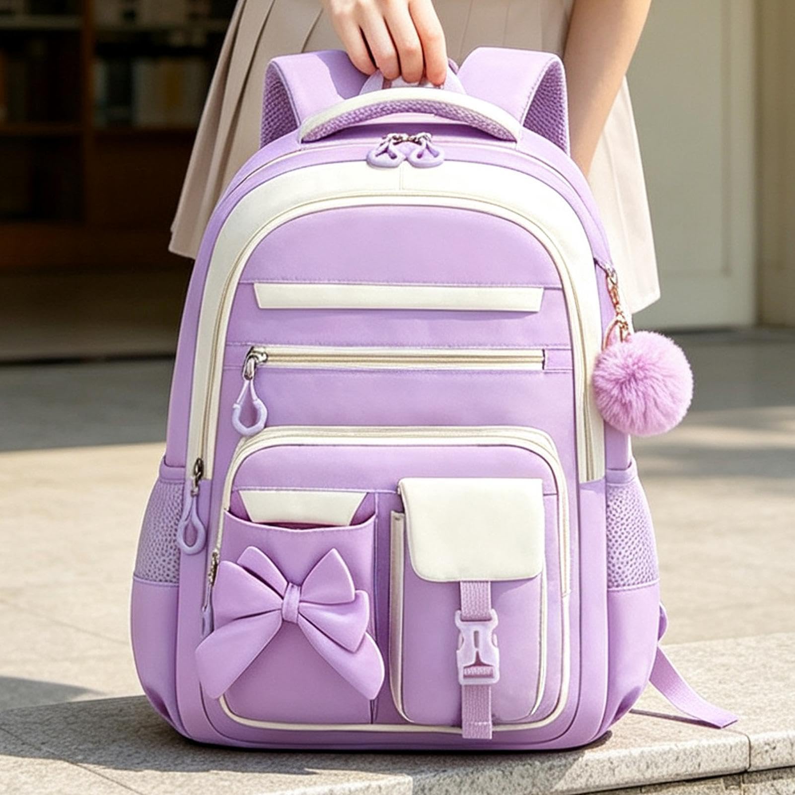 Zaino Per Bambine Zaino grande e spazioso con borsa pranzo e astuccio | Borsa per libri scolastica Da Asilo , Scuola Materna, Elementare, Media, Studenti E Bambini