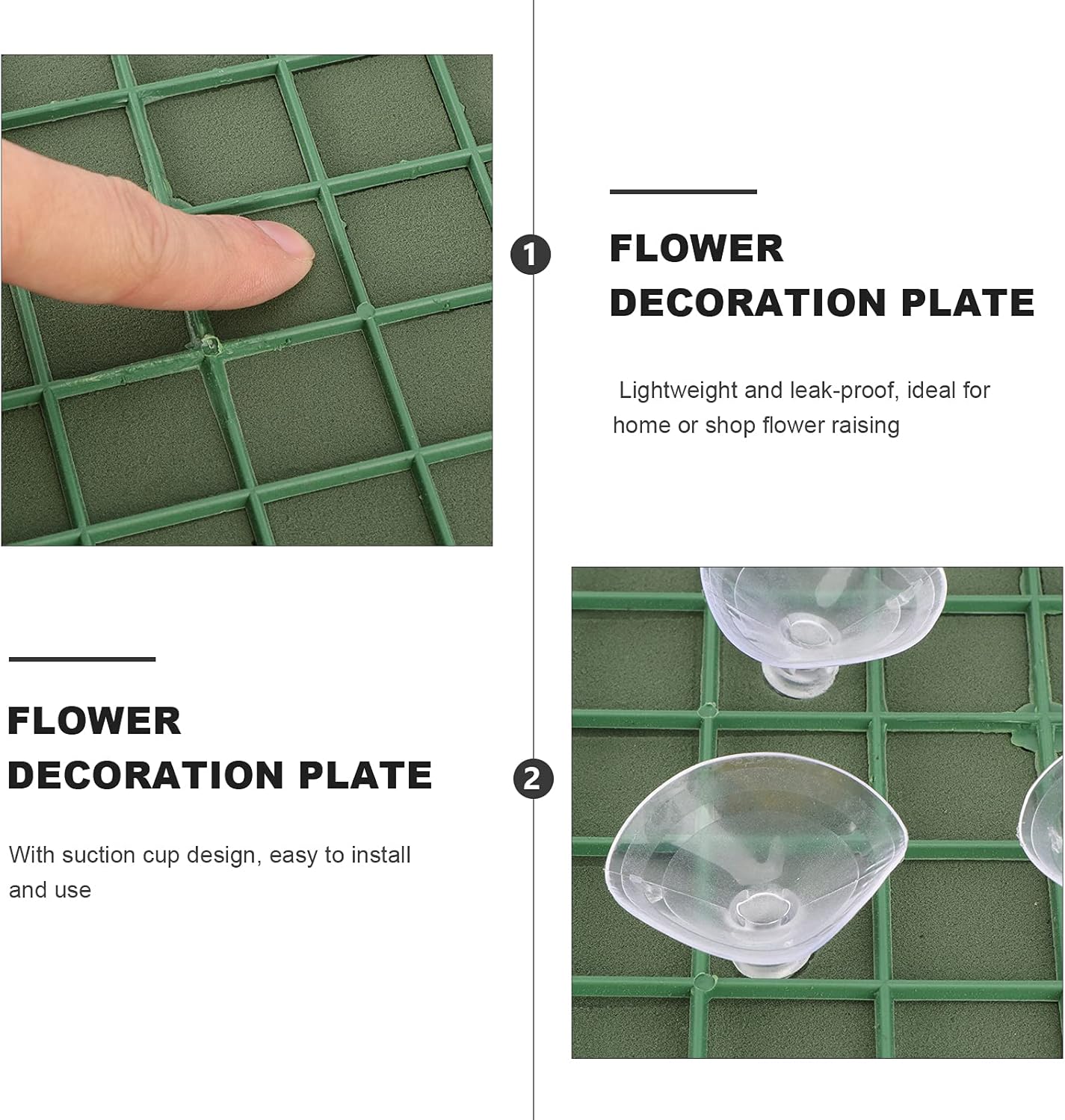 Floral Foam Block, Green Wet Dry Flower Foam Floral Mud with Suction Cup Tray Plant Foam for Fresh Flower Arrangement Wedding Valentines Day Decorations