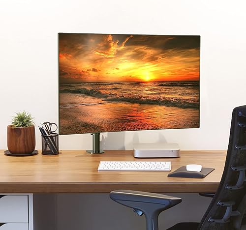 Miniatura 5 de Pholiten Soporte de escritorio con brazo para un solo monitor, soporta pantallas de hasta 32 pulgadas, soporta hasta 22 libras, soporte totalmente