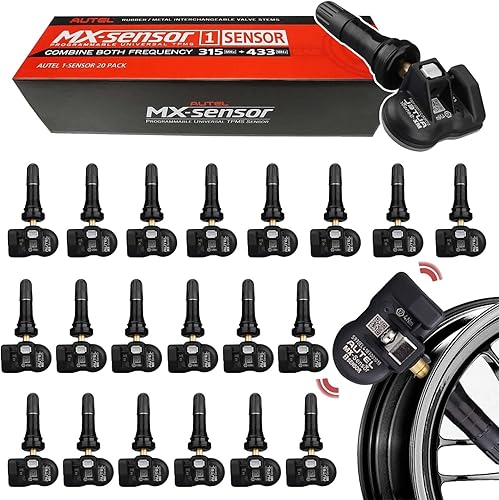 Autel Sensor TPMS, sensor MX, sensor universal de neumáticos de doble frecuencia 315 MHz433 MHz TPMS Sensor de vástago de goma programable por TS508