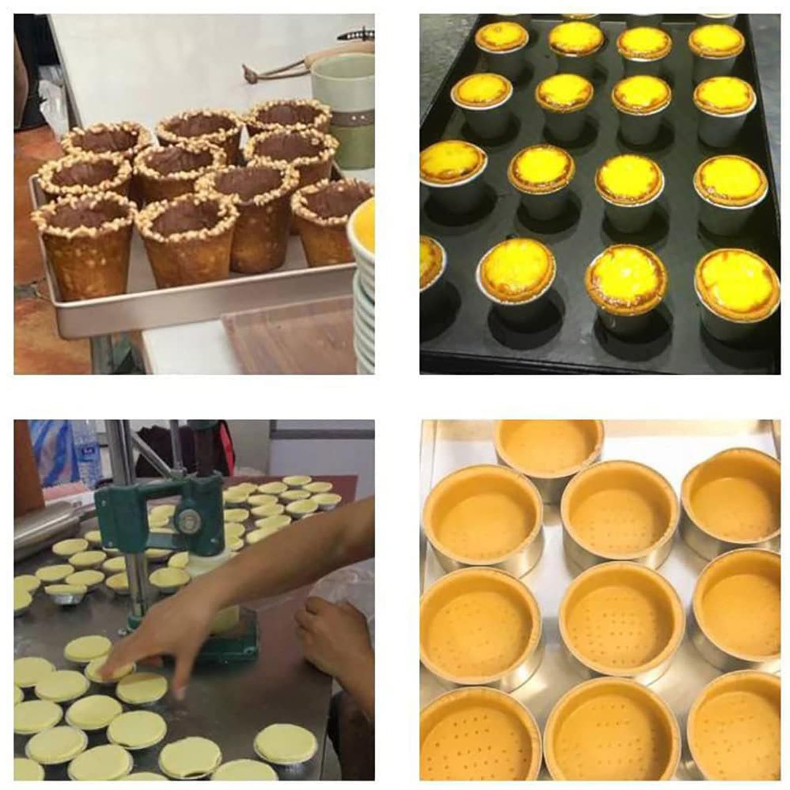 Máquina de prensa de tartas de huevo, 16 moldes manual para hacer tartas de huevo, molde de tarta de crema de prensa manual para el hogar, panadería, uso comercial