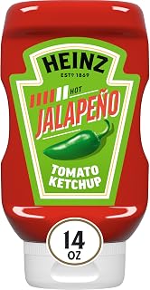 Heinz Jalapeño Ketchup, Spicy Tomato Ketchup Blended with Jalapeños, 14 oz Squeeze Bottle - Bold Kick for Burgers, Fries & Eggs