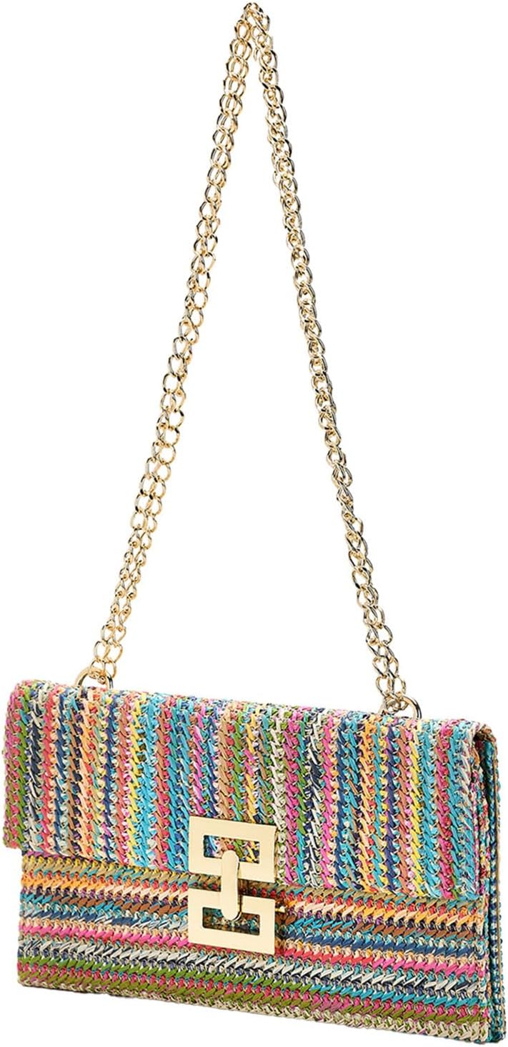 MR Straw Clutch Purse for Women Summer Beach Evening Bag Boho Summer Vacation Clutch Purse