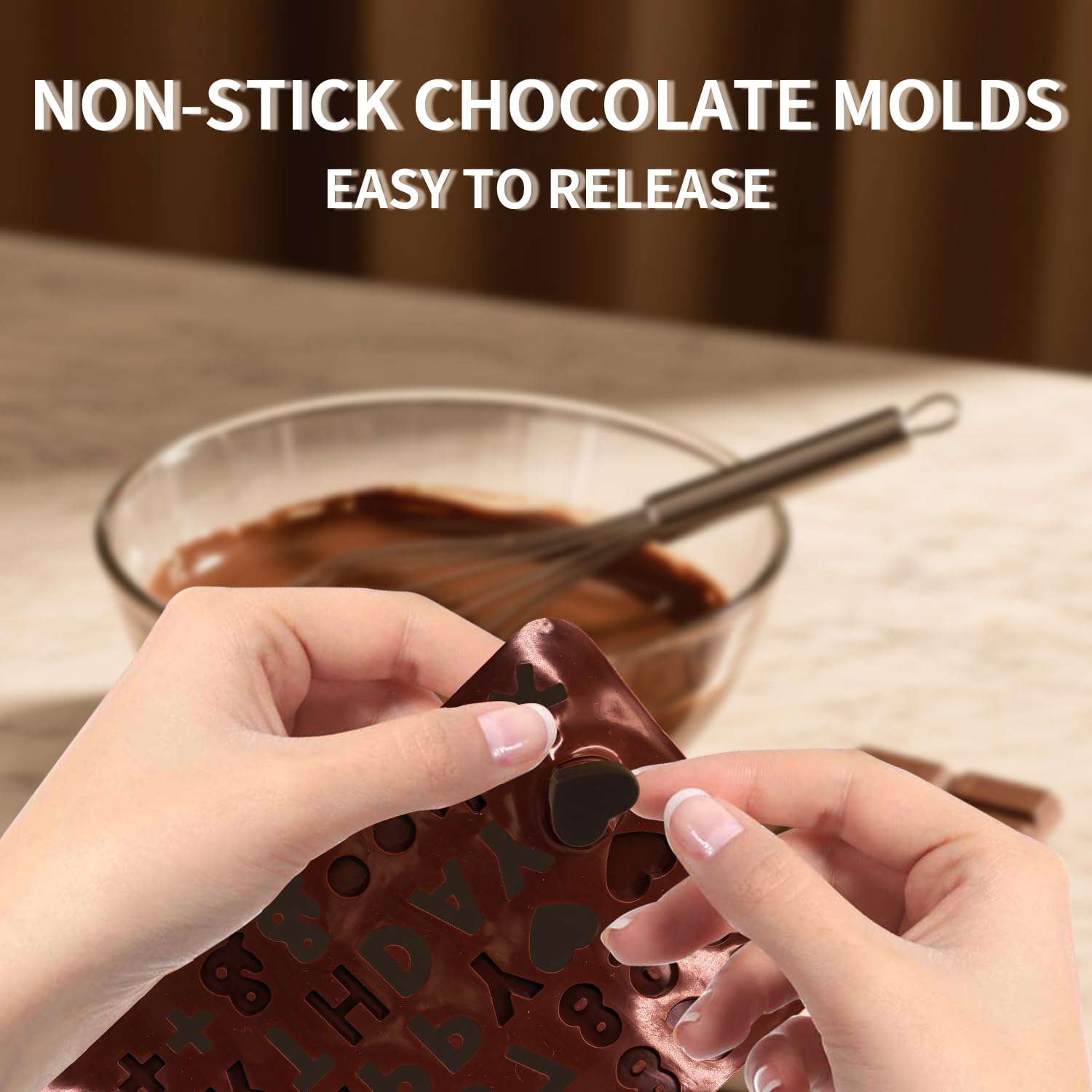 Juego de 2 moldes de silicona con letras y números para chocolate, con símbolos de feliz cumpleaños, moldes de silicona para decoración de tartas de cumpleaños, horneado y bricolaje