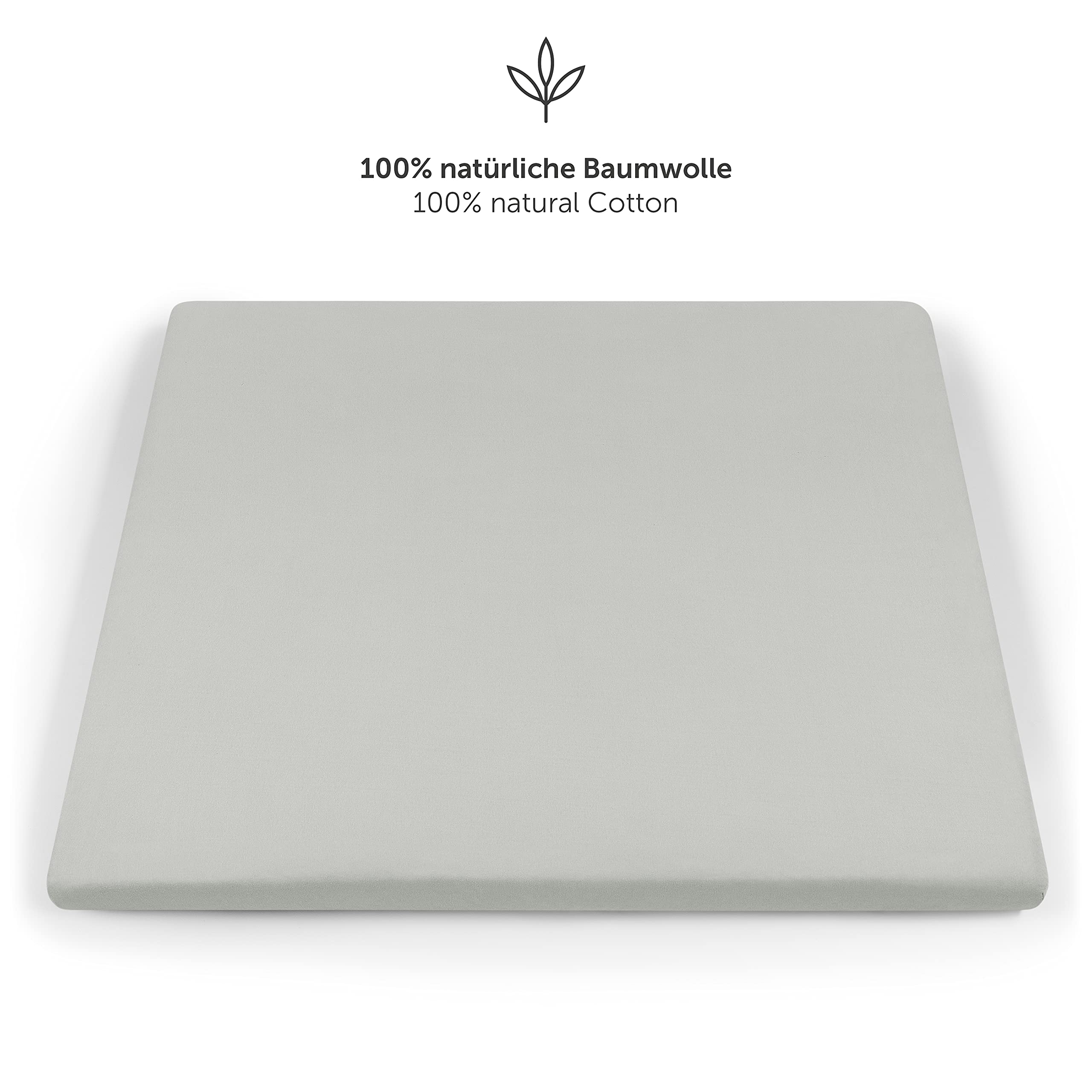 Laleni Lenzuola Culla Neonato - Lenzuola Lettino - Lenzuola Carrozzina Neonato - Coprimaterasso Culla con Angoli Elastici - Coprimaterasso Lettino 100% Cotone 135gsm - Grigio - Box quadrato 100x100cm