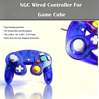 Lyvix Wired Controller Compatible with GameCube & Wii, Grape Purple | Plug & Play, Zero Latency, Multiplayer Competitive Matches, ABS Plastic
