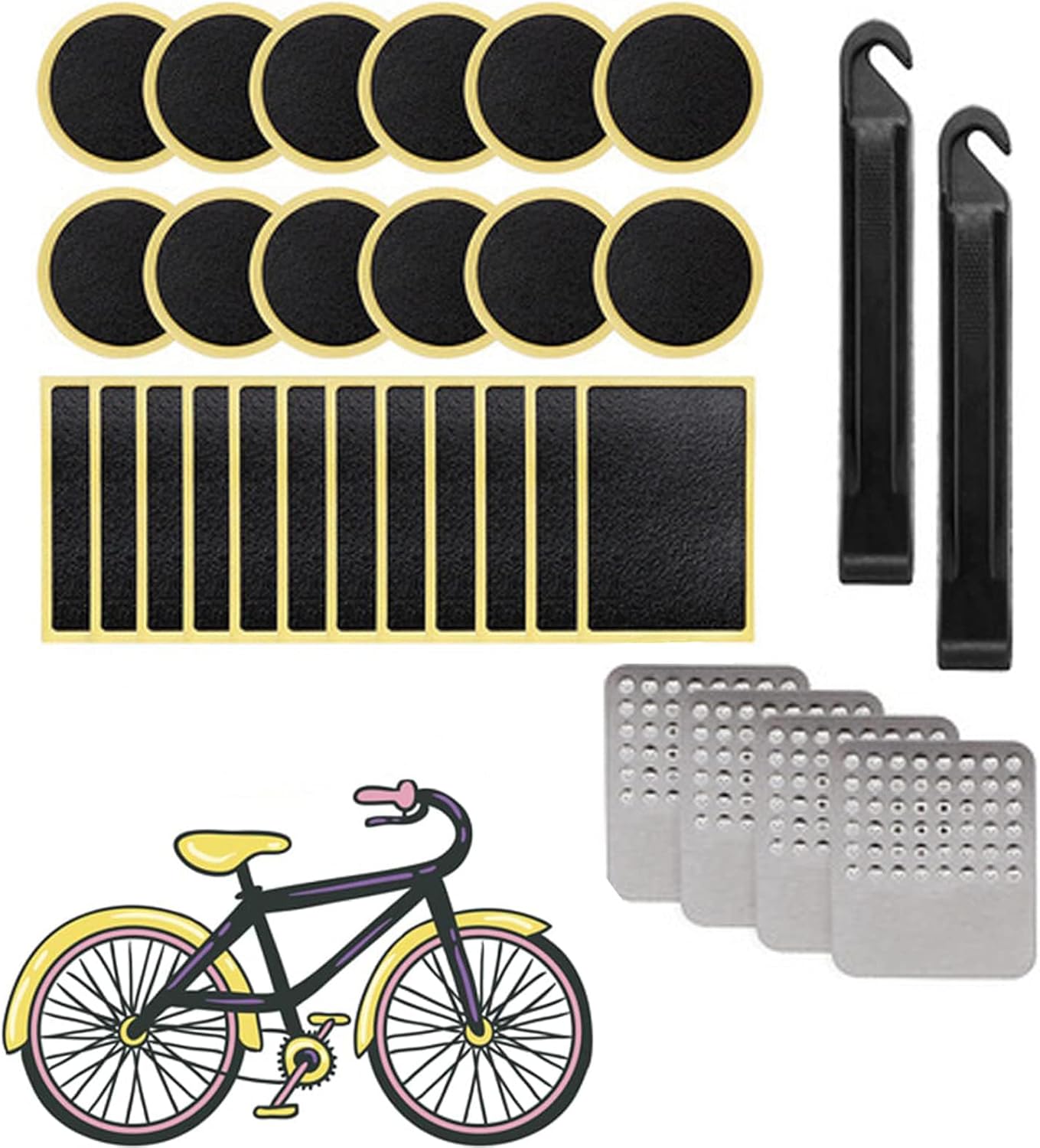 30Pcs Puncture Repair Kits for Bikes,Tire Glueless SelfAdhesive