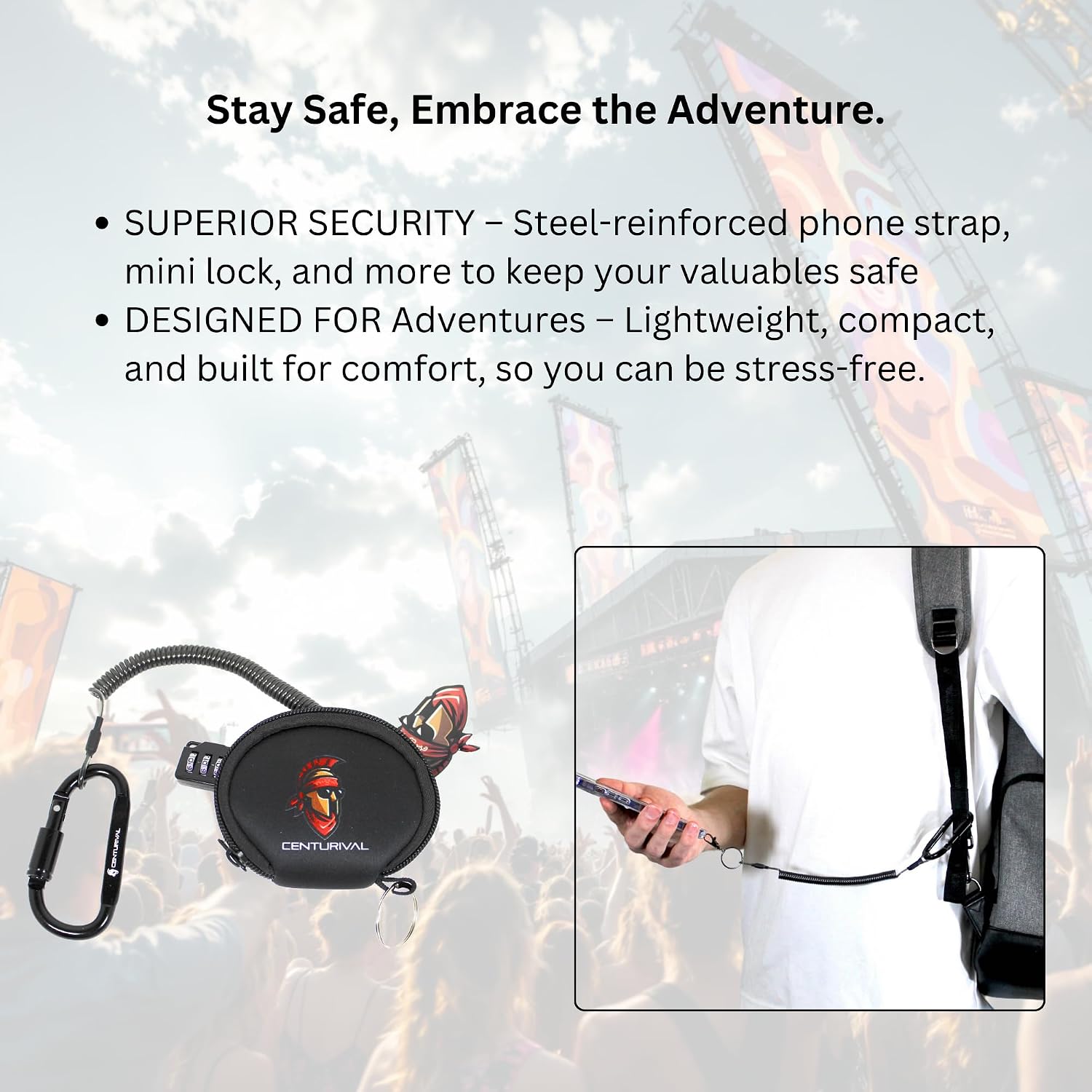 Anti-Theft Phone Tether Lanyard Festival Essentials Kit image 2
