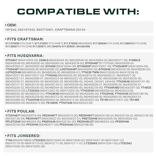 Miniatura 22 de UDC Parts 954-05040 954-0241A Correa de transmisión superior para Troy Bilt Pony Craftsman T110 MTD Cub Cadet Huskee LT4200 754-0241A 754-05040