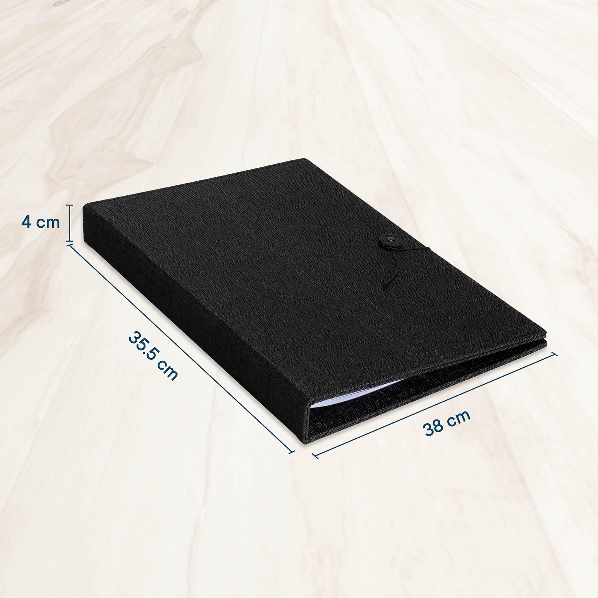 EUROPEL Menühalter - A4 Dokumentenmappe für Restaurants, Hotels, Cafés und Bars - Präsentationsbuch mit transparenten Taschen (6 Taschen, 12 Seiten), Schwarz