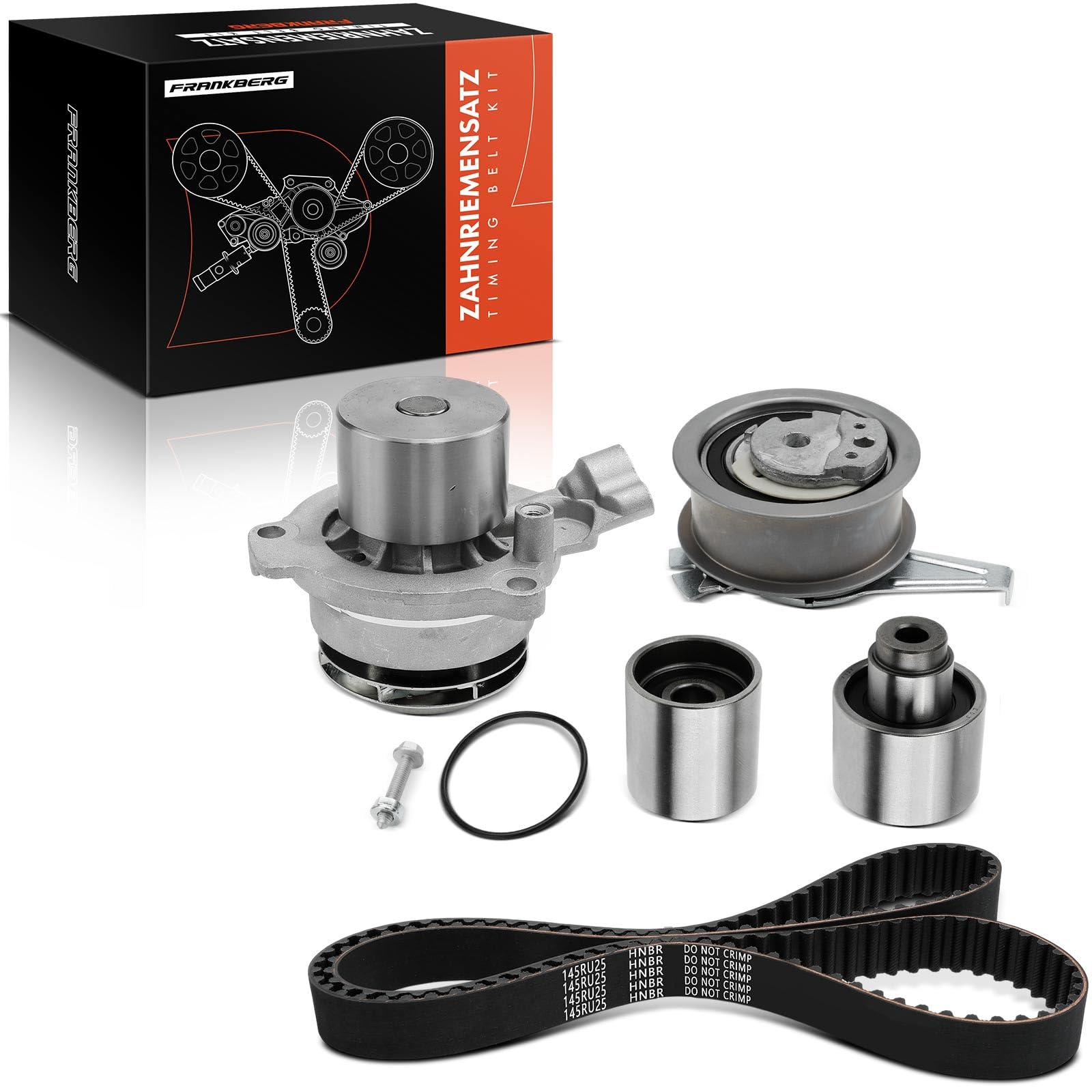 Frankberg Kit de correa de distribución con bomba de agua diésel | Compatible con: T.o.u.r.a.n 5T1, A1 Sportback 8XA 8XF, Limusina A3 8VM 8VS, O.c.t.a.v.i.a III 5E3 NL3 NR3