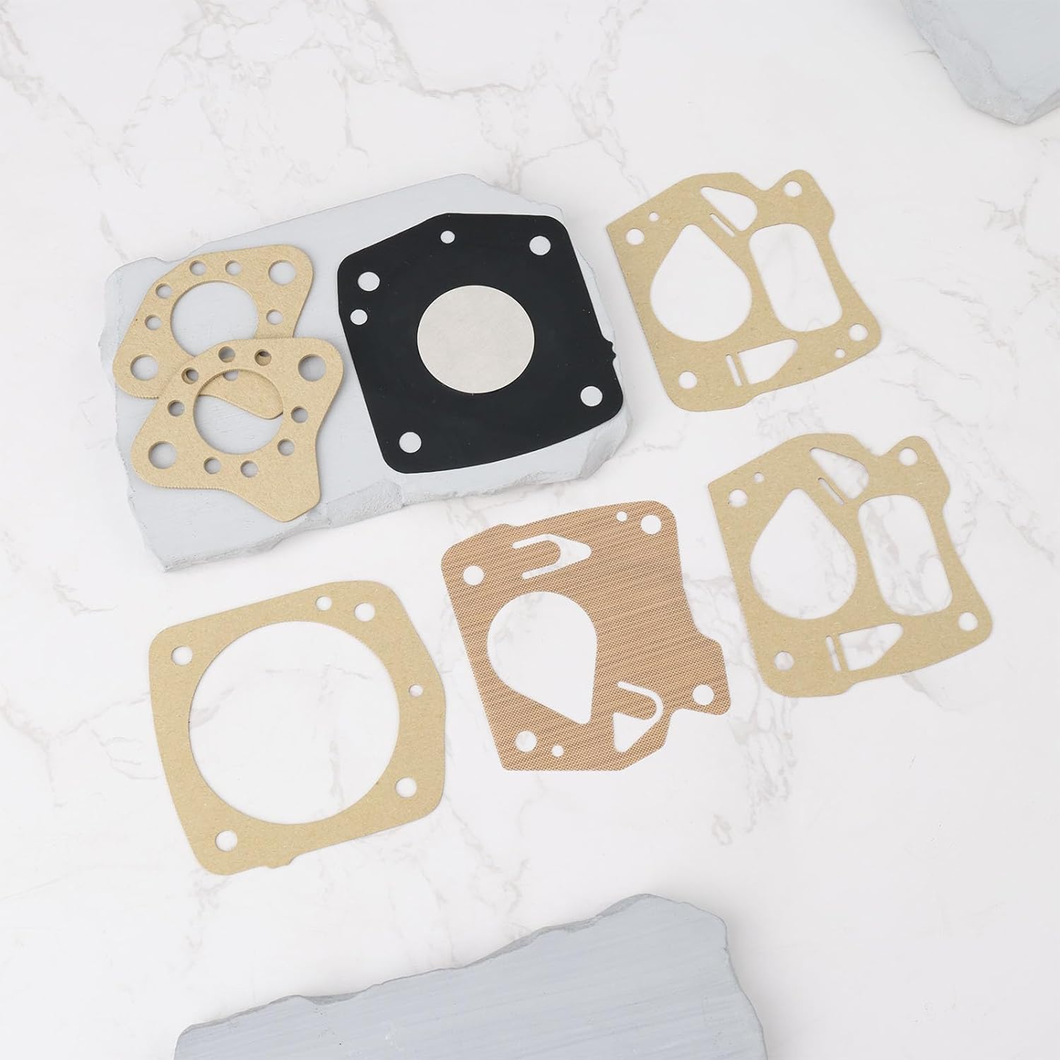 Carburetor Diaphragm Gasket Set Replacement 65583 65586 50123 65630 57274B 55067C Compatible with McCulloch Mac 9 Flatback
