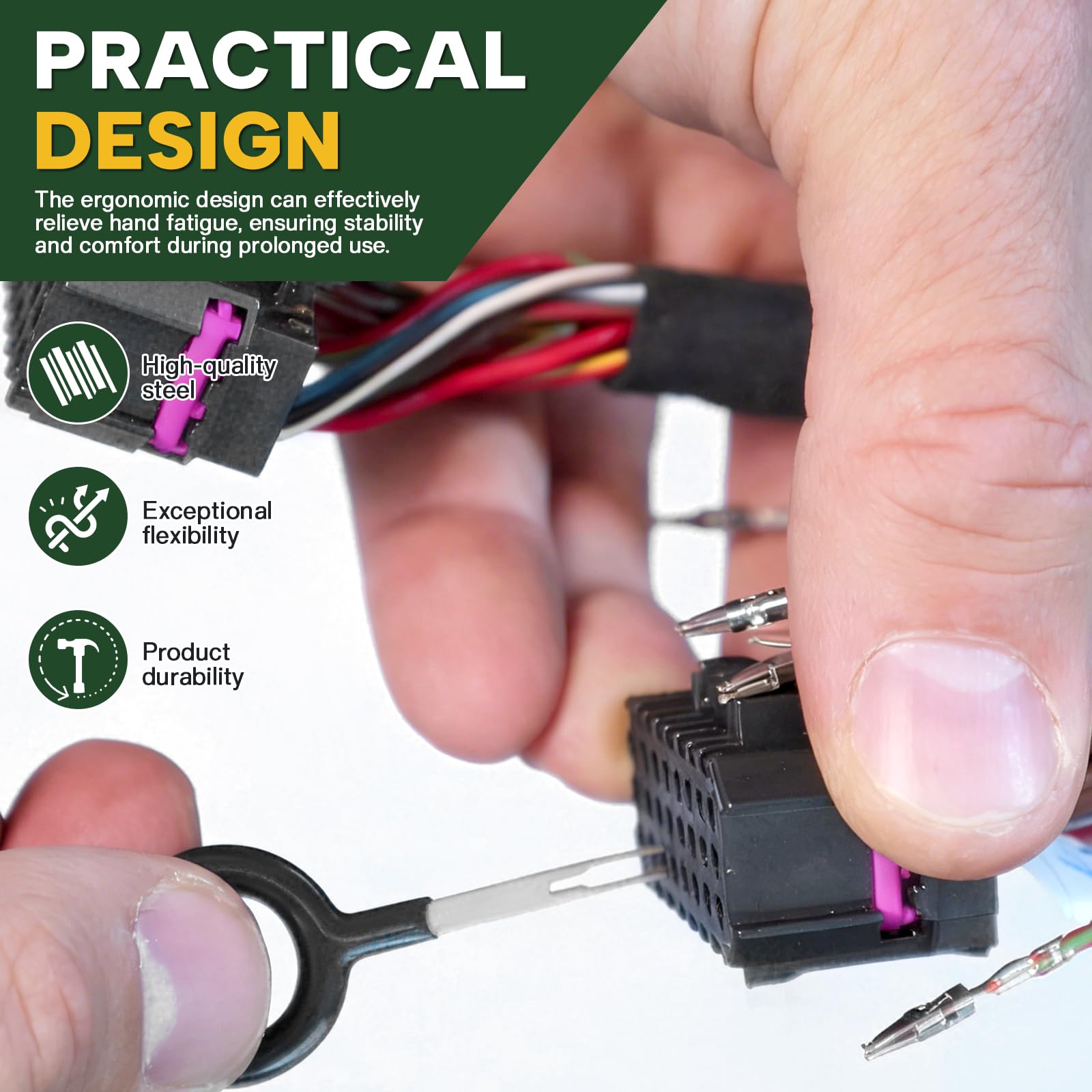 73 Pezzi Strumenti di Rimozione Terminale, Kit Estrattore di Pin Connettori per Auto Professionale, Set Rimozione Connettori Elettrici per Cablaggi con Estrazione Fili Non Distruttiva