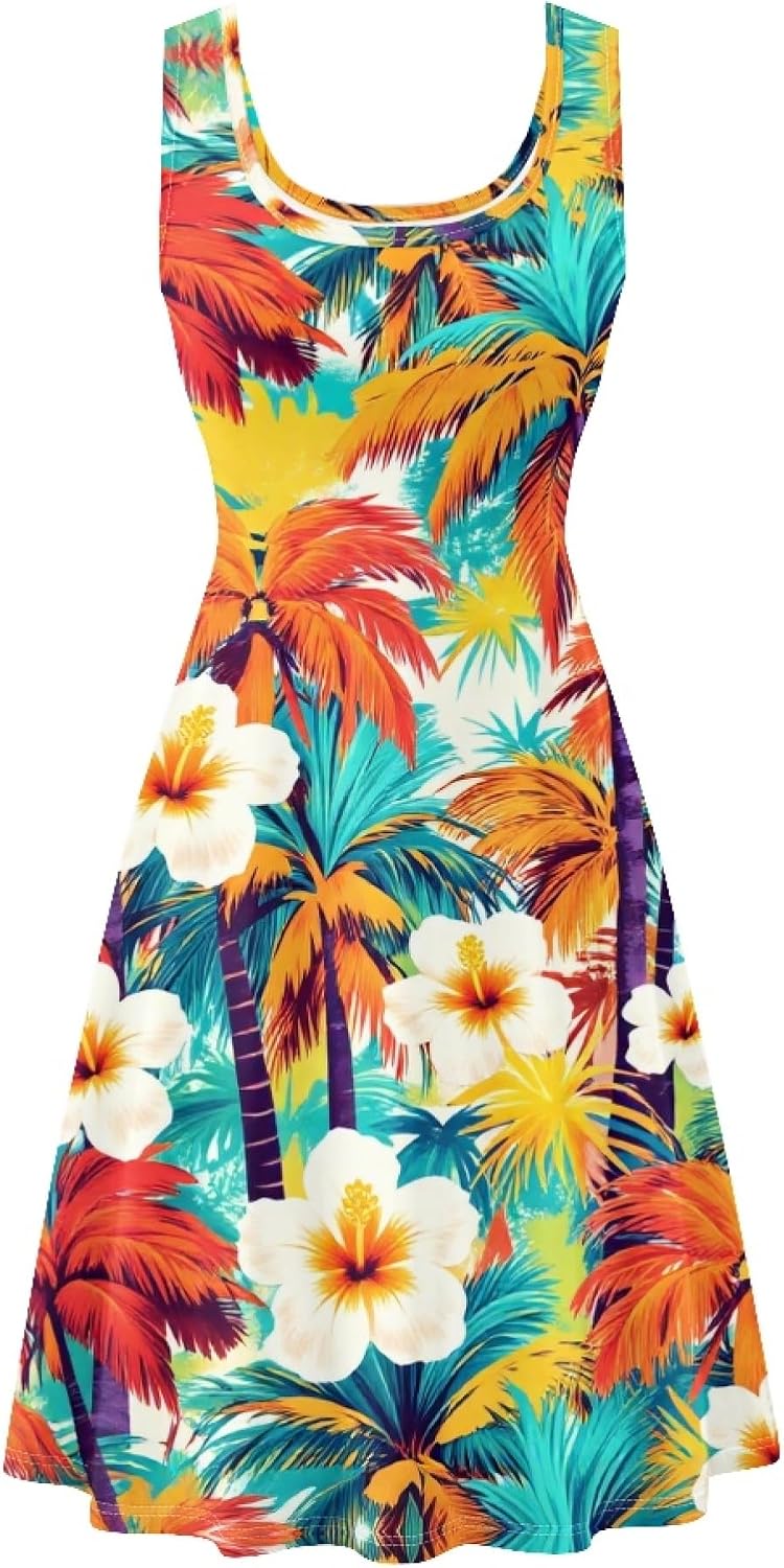 Casual Sleeveless A-Line Dresses for Women Tank Top Dress with Pockets XS - 4XL