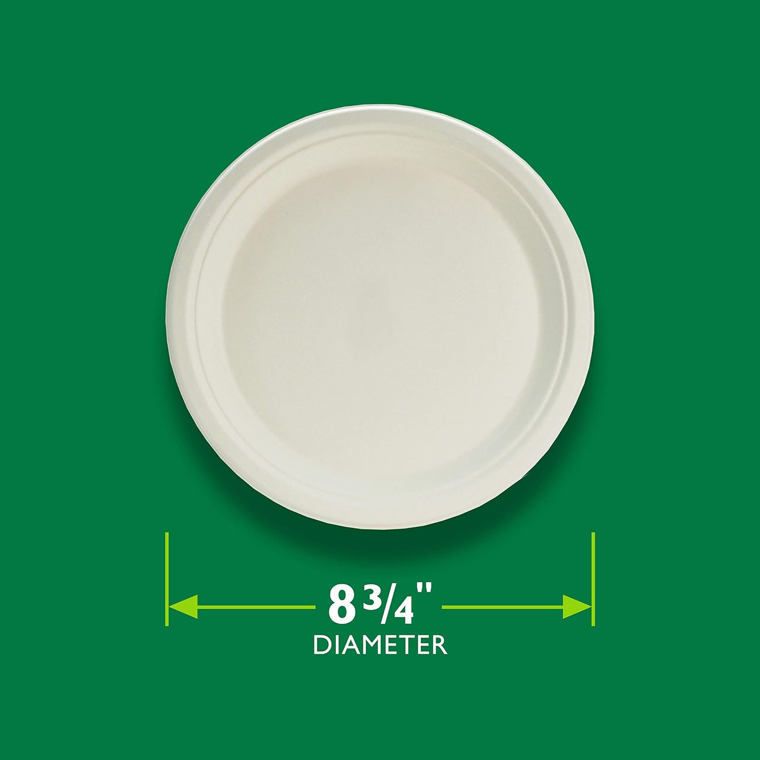 Hefty ECOSAVE Compostable Paper Plates, 8-3/4 Inch, 60 Count