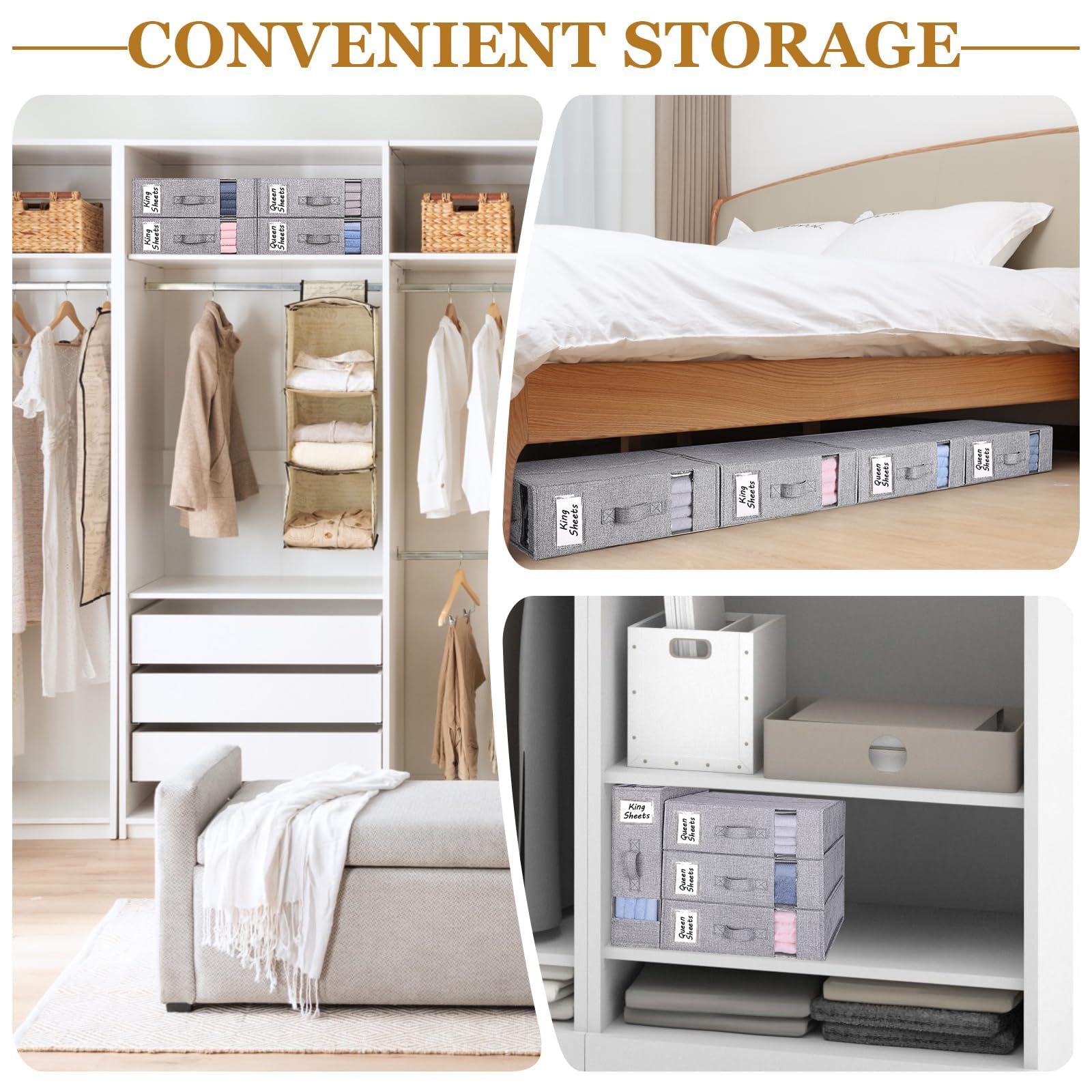Lot De 2 Organiseurs De Draps De Lit, Organiseurs Et De Rangement