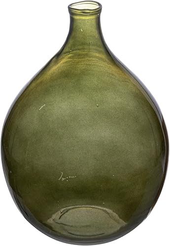 Creative Co-Op Jarrón grande de cristal, verde