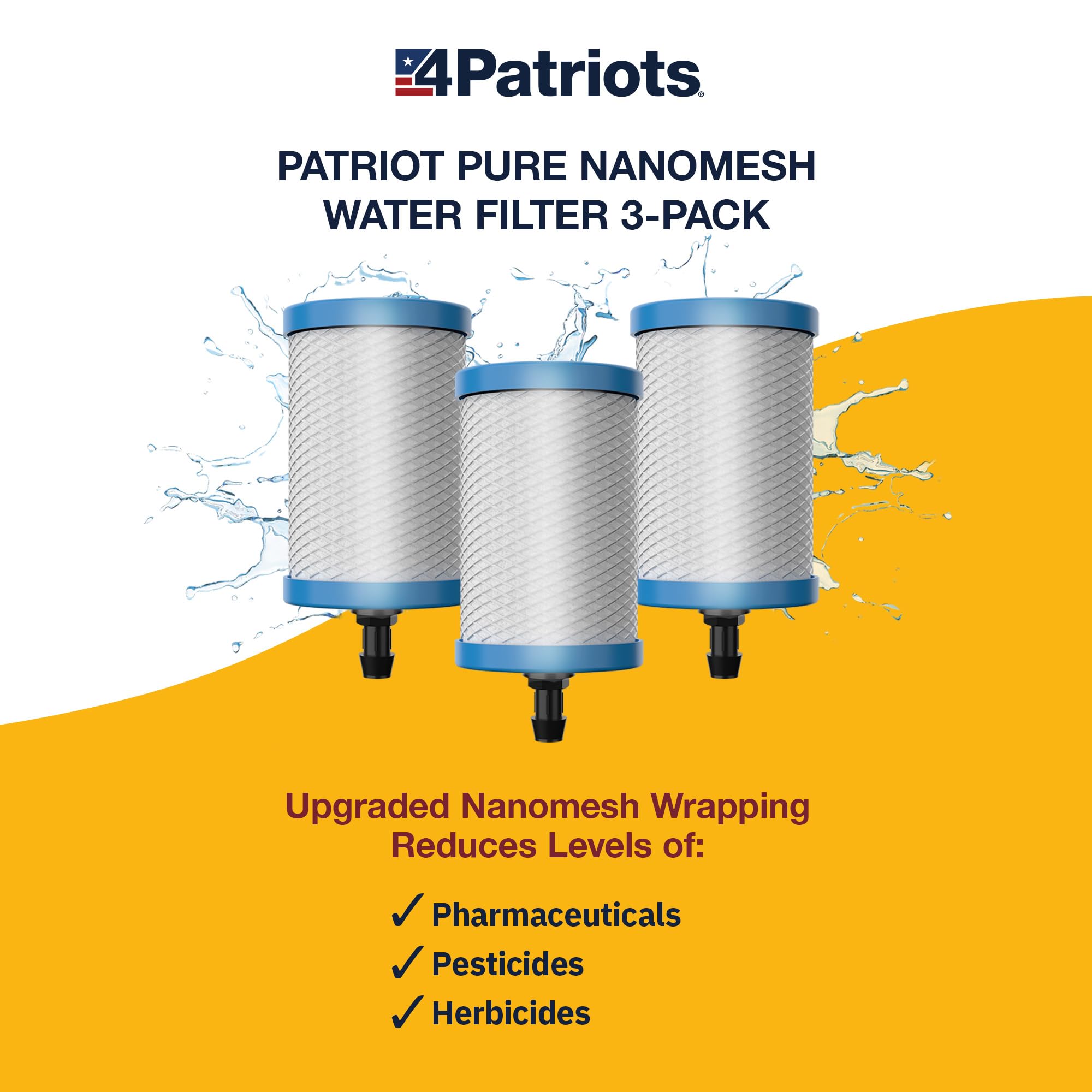 Patriot Pure Nanomesh™ - Filtro de agua para más de 200 contaminantes, bueno para hasta 800 galones