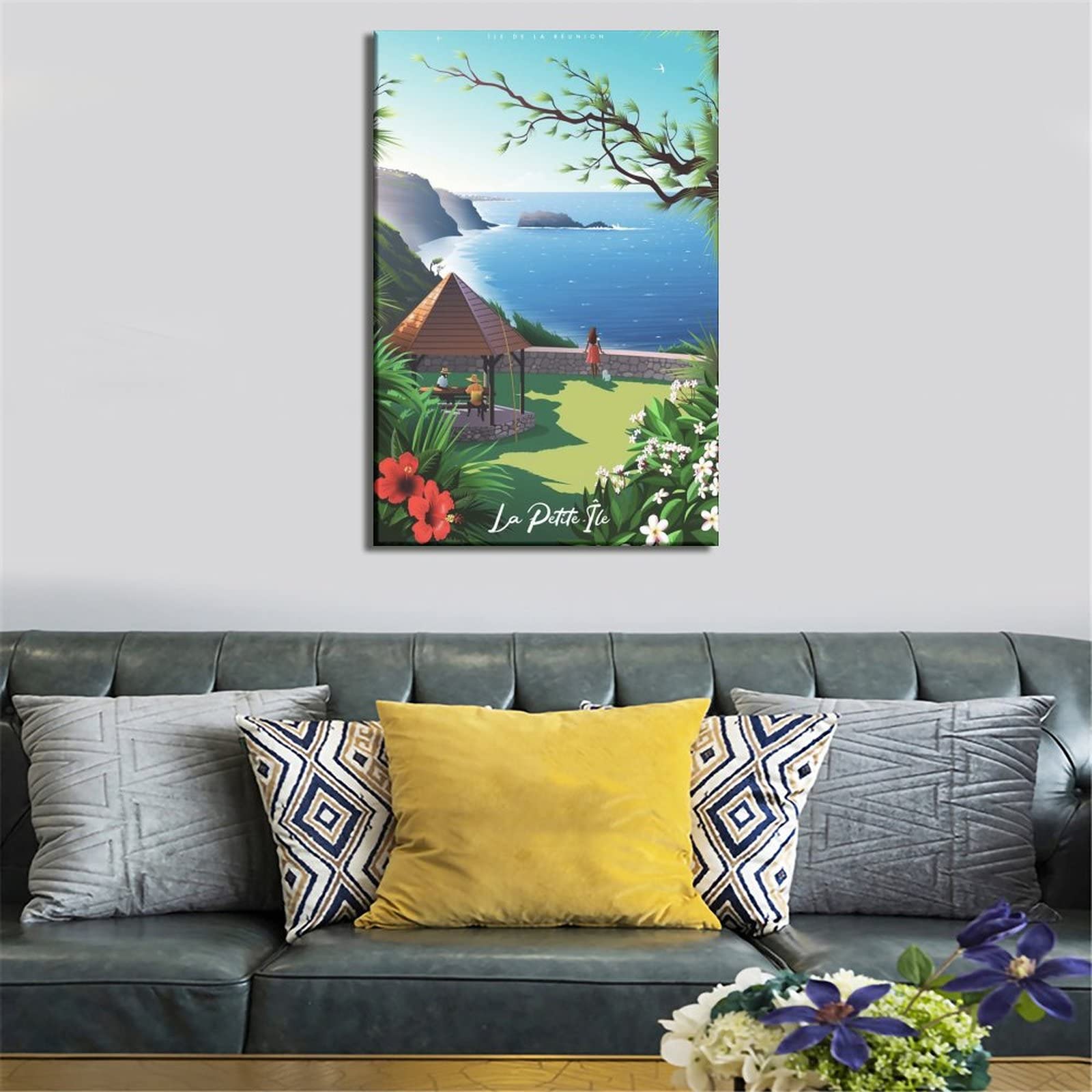 YONGCAI Poster Vintage Sur Toile Horizon De La Réunion - Décoration Intérieure Moderne Haute Qualité