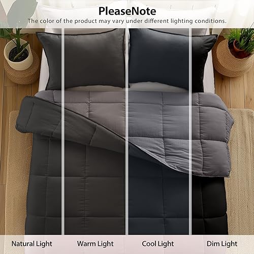 Vista 25 de KASENTEX - Conjunto de acolchado de edredón con fundas reversibles, ultra suave, hipoalergénico y lavable a máquina Turquesa Verde Mar/Azul