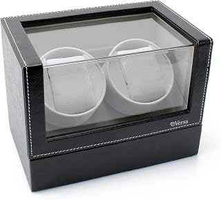 Double Watch Winder by Versa - Elite Automatic Watch Winder - Ultra Quiet Japanese Motor - 12 Settings - Compatible with Rolex's, Omega, Breitling, Cartier, and More