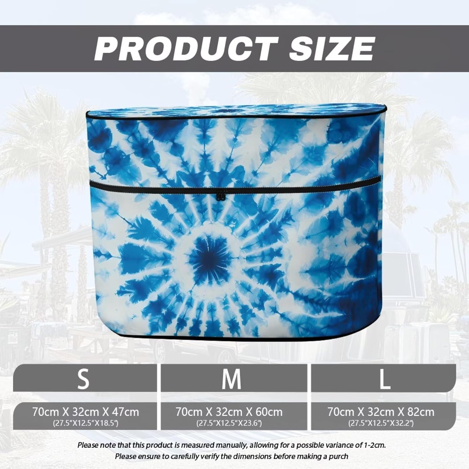 Pensura Propane Tank Cover for RV/Trailer/Camper, Waterproof Blue Tie Dye Propane Gas Tank Cover Fits Double 40LB, All Weather Protection Accessories