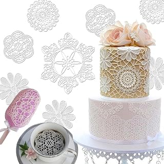Edible Cake Lace Doilies for Cupcake Topper Decoration Pure White Random Pack of 8