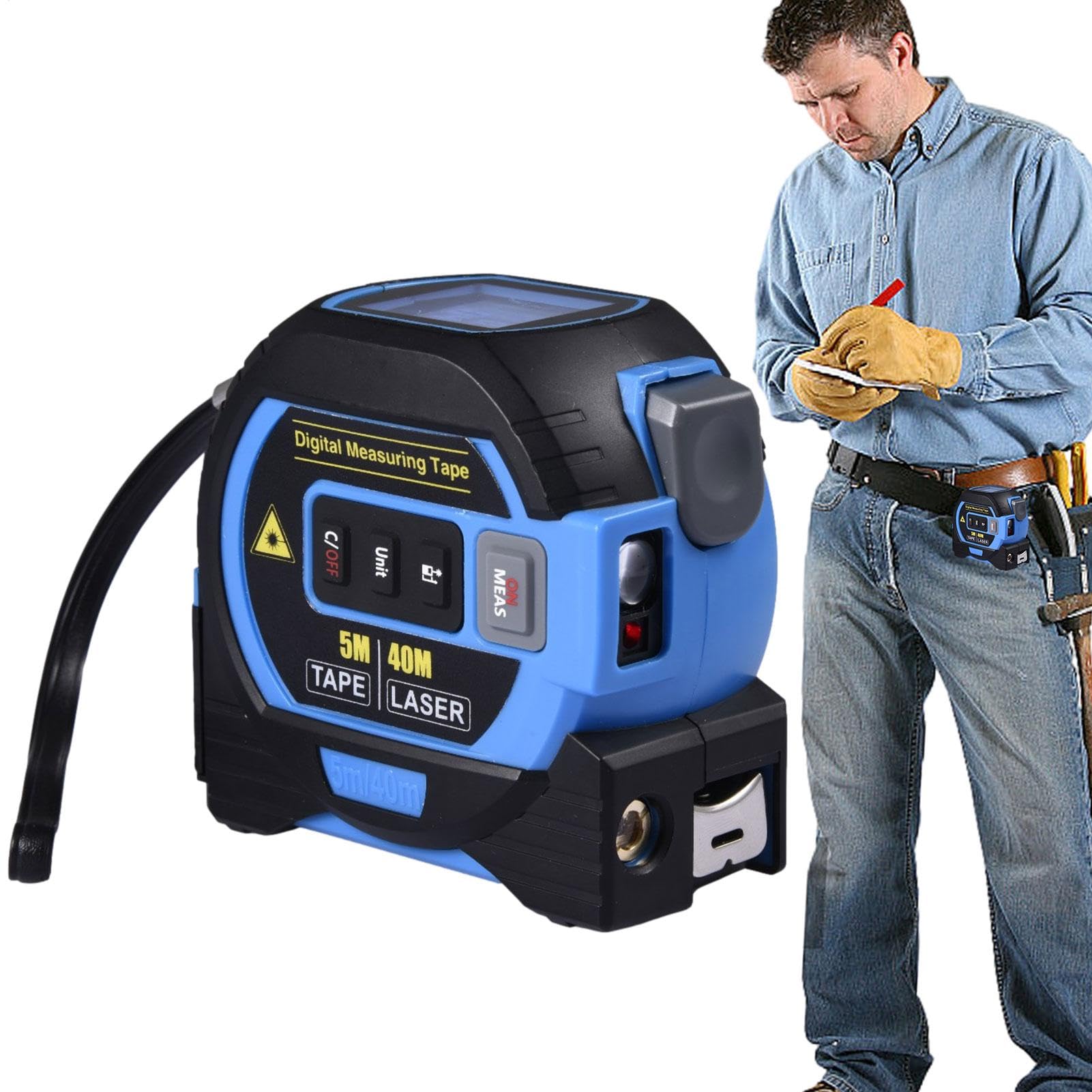 Metro de cinta autobloqueante, cinta métrica portátil, Metro de cinta electrónica digital infrarrojo, Instrumento de medición autoblocante de diseño portátil para área pitagórica de volumen