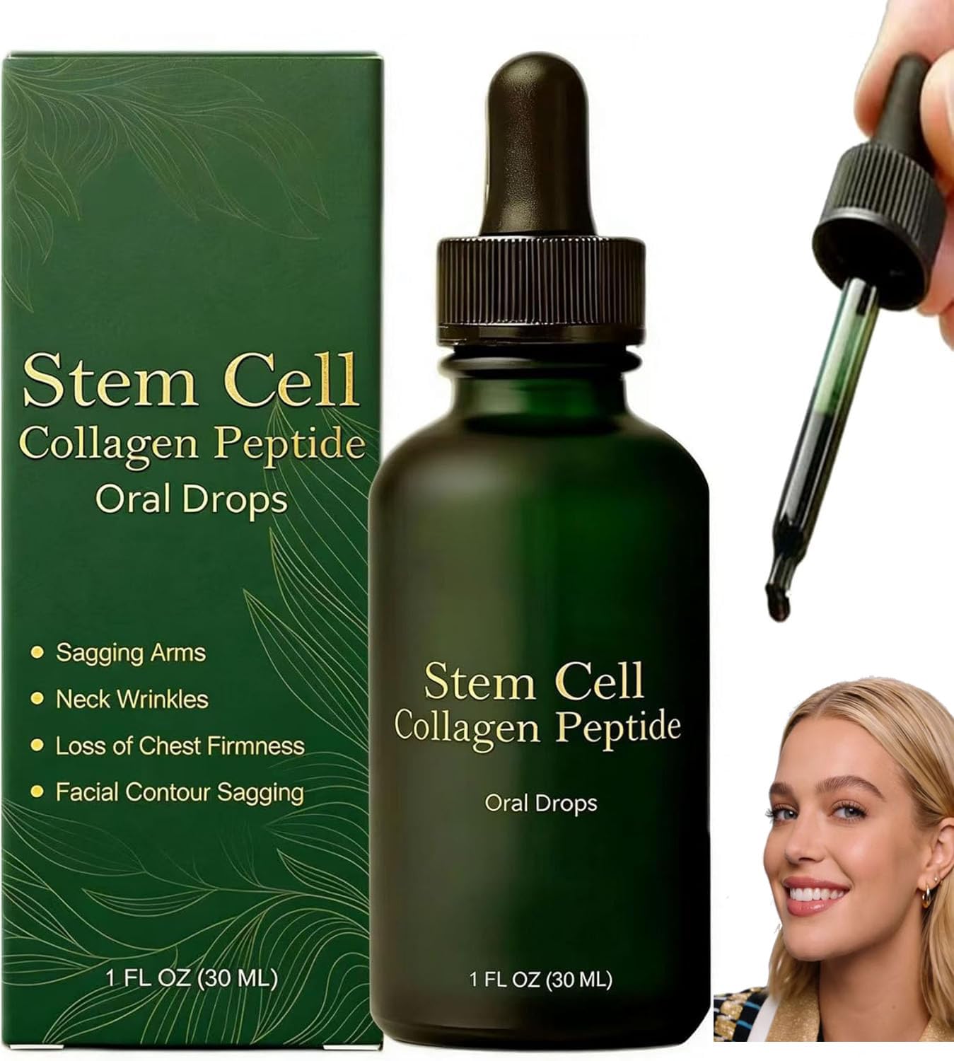 Collagen Peptide Oral Drops 30ml, Lift &amp; Firm Sagging Skin &amp; Reduce Wrinkle Formation, 2026 New Natural Supplements for Women and Men(1)