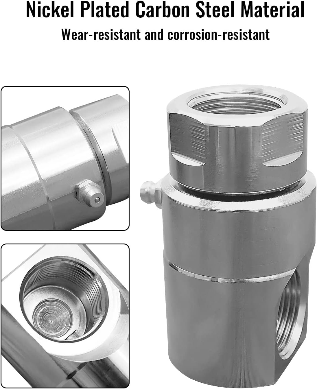 Hose Reel Swivel, ¾ Inch FXF Swivel Hose Reels Heavy Duty with Grease Zerk Fitting for Industrial and Home Steel Hose Reel, Replace 9SS12FP75XFP75-Ni-AL