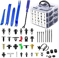 Vista 1 de Juego de 860 clips de parachoques y removedor de sujetadores de automóvil, 25 tamaños, remaches de pasador de empuje automático, clips de panel