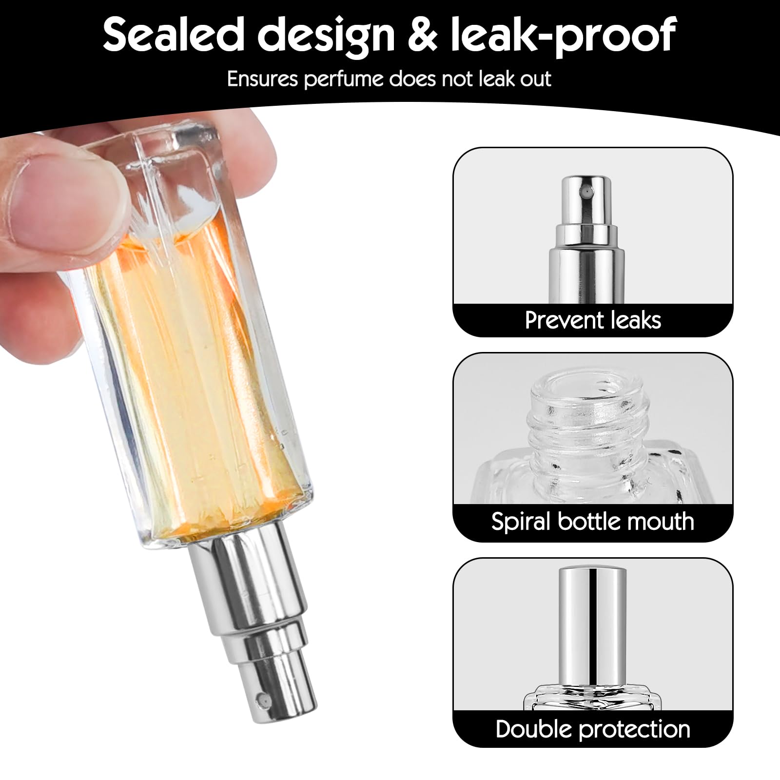 Lot De 20 Flacons Vaporisateurs Vides En Verre 10 Ml - Buse Aluminium Noir, Parfaits Pour Parfums, Huiles Essentielles